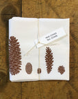 Pine Cones Screen Printed Tea Towel