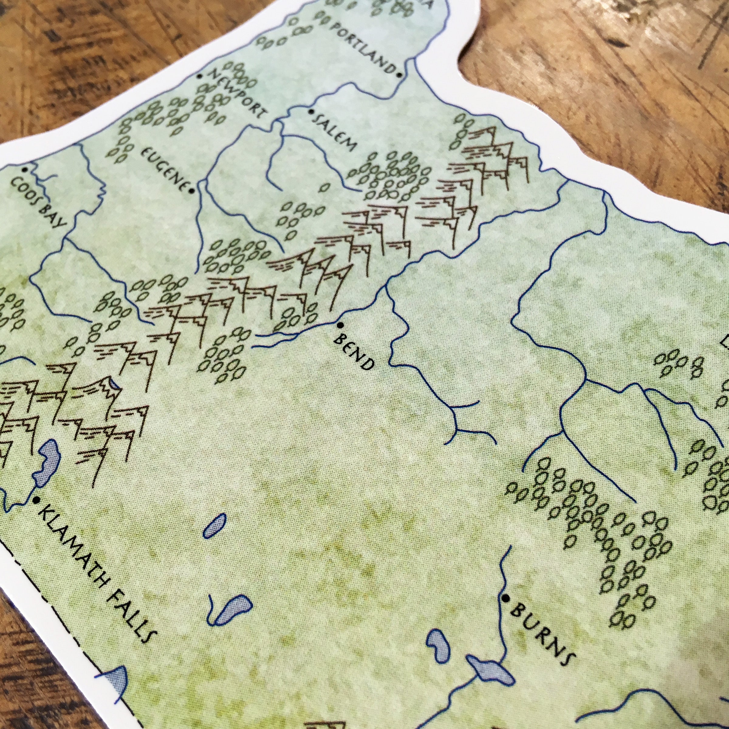 Oregon State Map Sticker – Green Bird Press