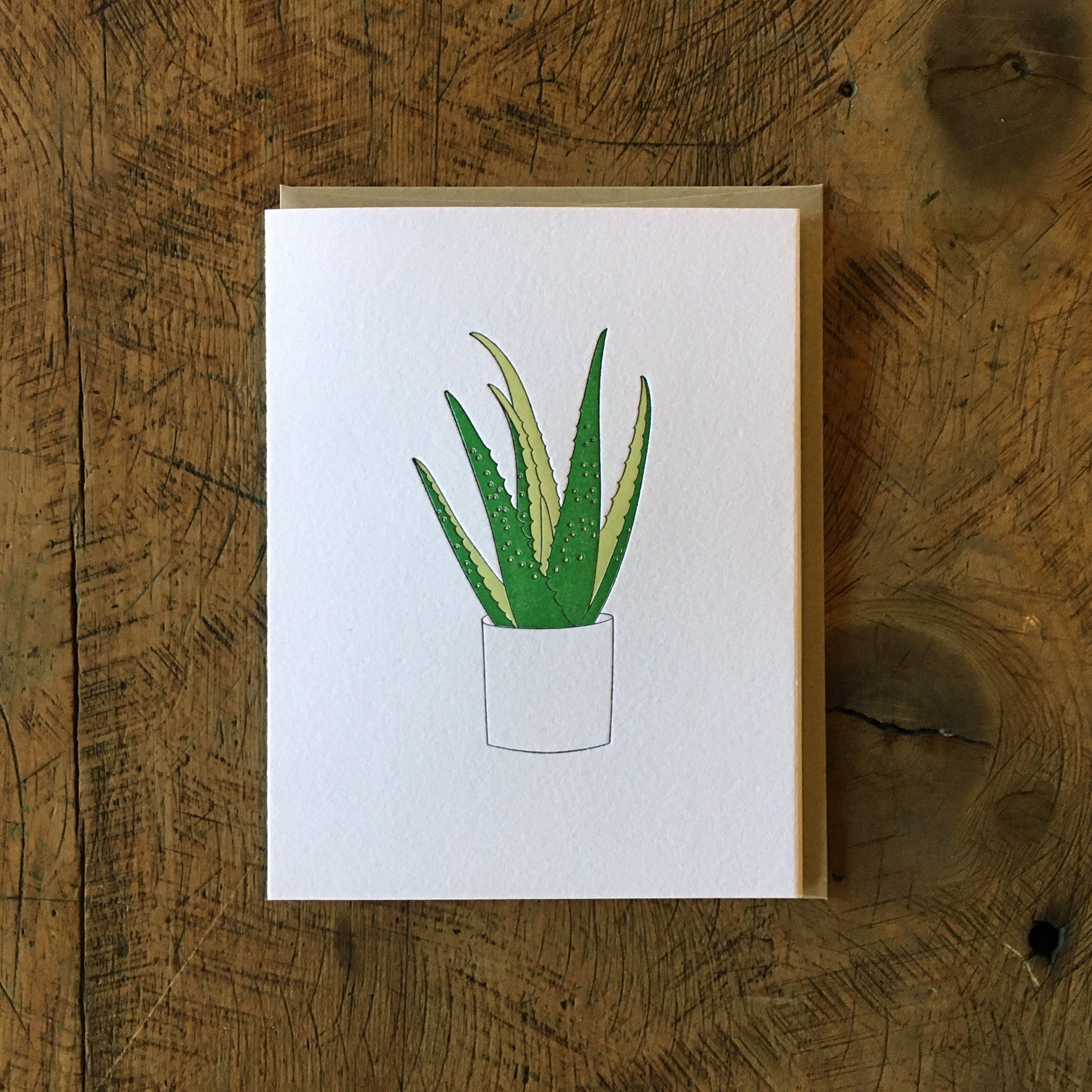 Aloe Vera Letterpress Card – Green Bird Press
