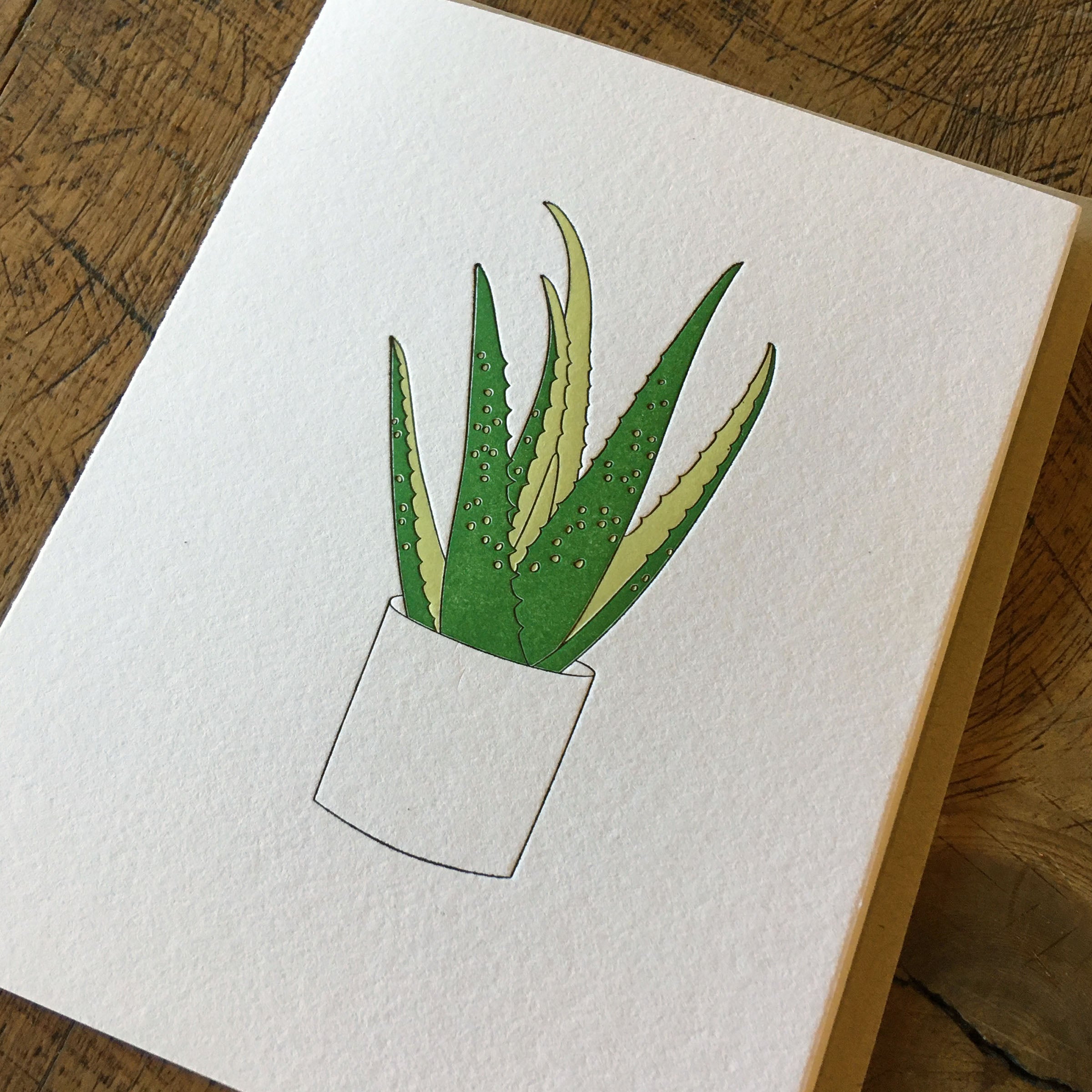 Aloe Vera Letterpress Card – Green Bird Press