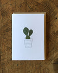 Bunny Ears Cactus Letterpress Card