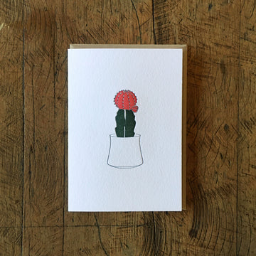 Moon Cactus Letterpress Card