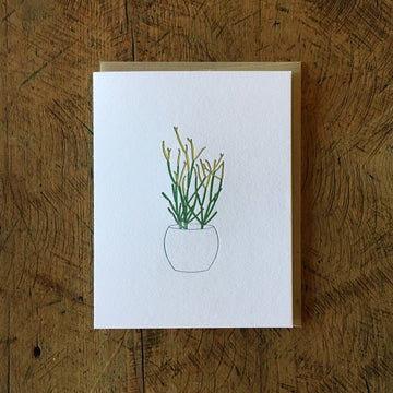 Pencil Cactus Letterpress Card