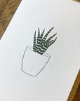 Zebra Plant Letterpress Card