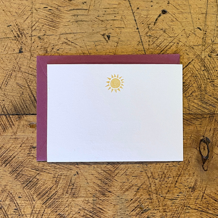 Sun Letterpress Gift Enclosure Card