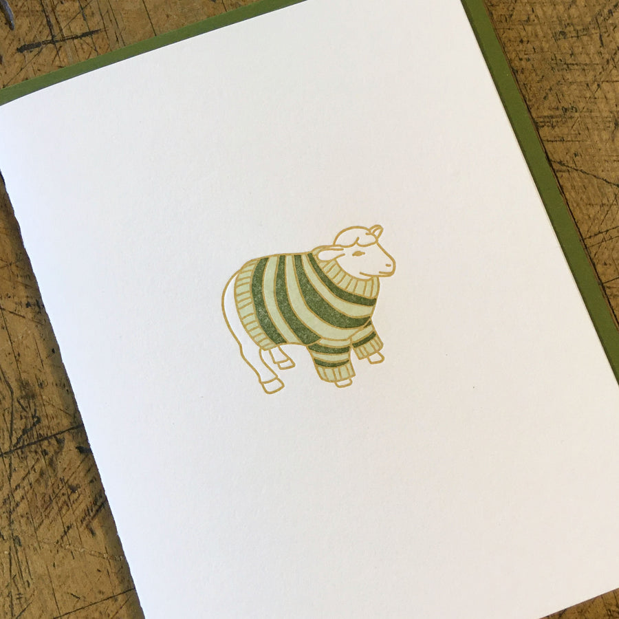 Sheep Sweater Letterpress Card