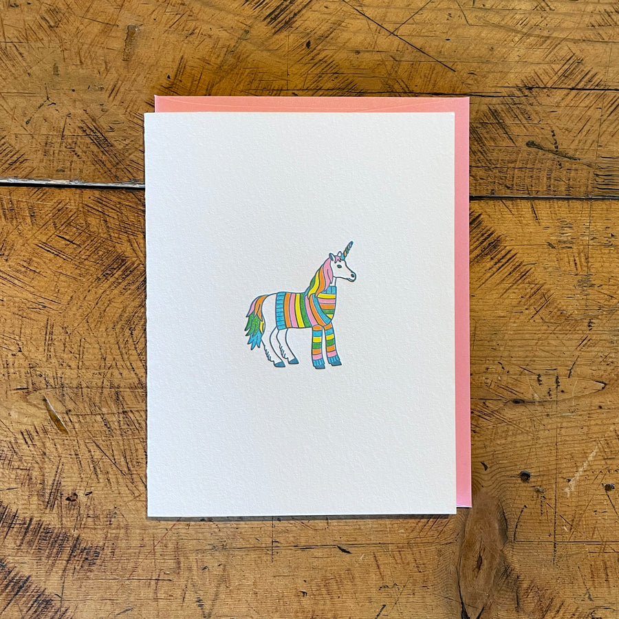 Unicorn Sweater Letterpress Card