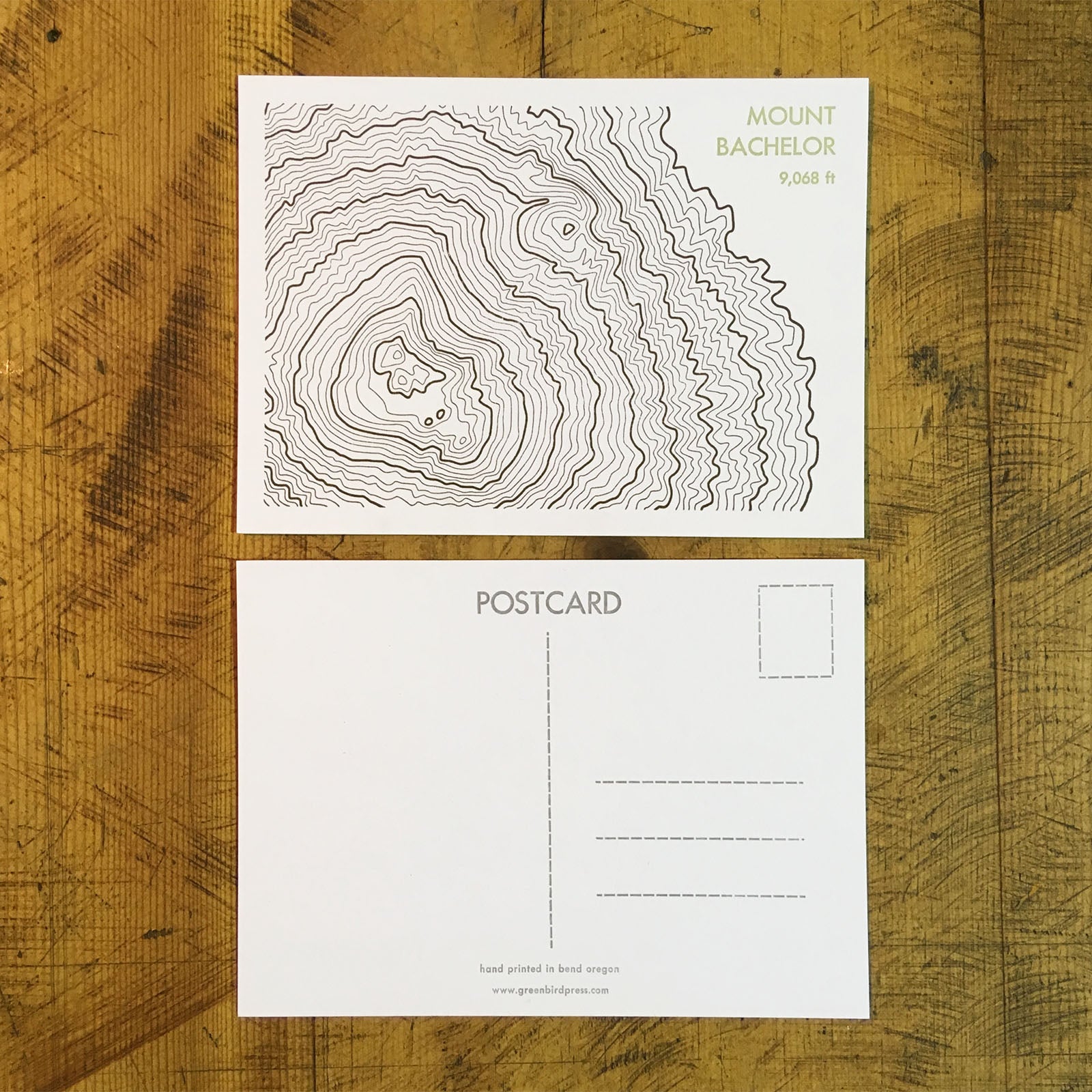 Topographic Map Letterpress Postcards - Oregon – Green Bird Press