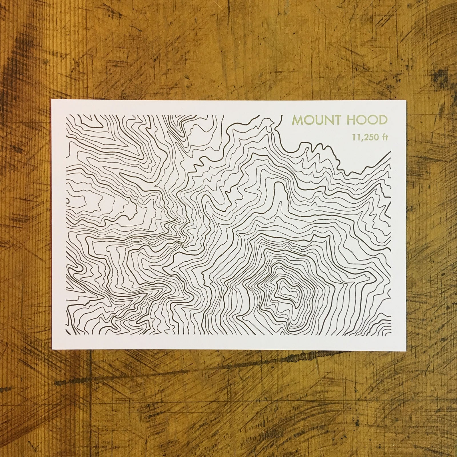 Topographic Map Letterpress Postcards - Oregon – Green Bird Press