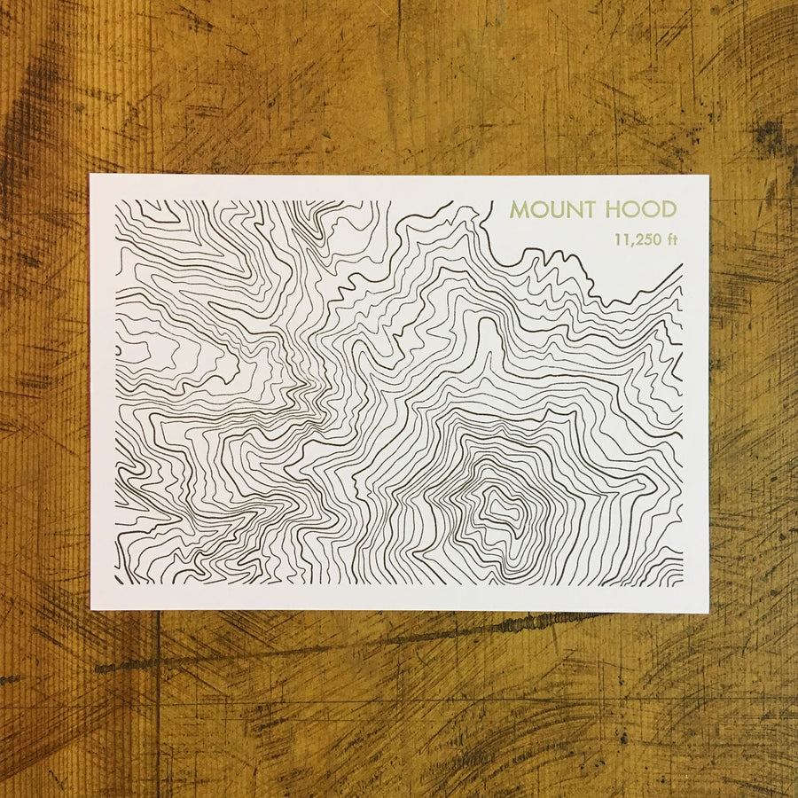 Topographic Map Letterpress Postcards - Oregon