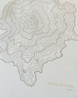 Mount Jefferson Topographic Map Letterpress Print