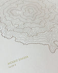 Mt Shasta California Topographic Map Letterpress Print