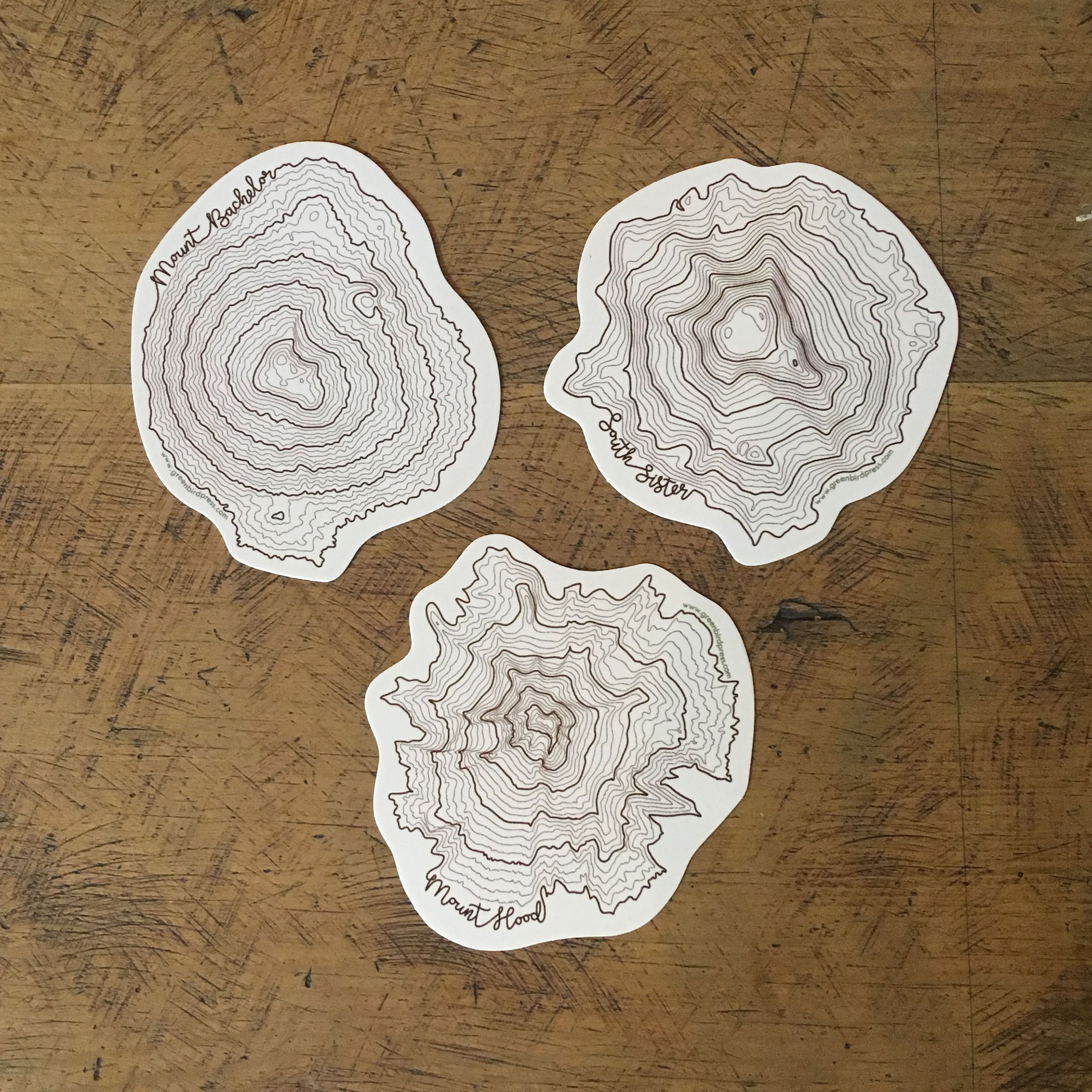 Oregon Topographic Map Stickers – Green Bird Press