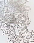 Three Sisters Topographic Map Letterpress Print