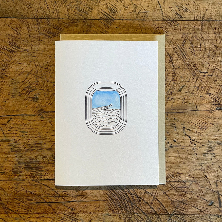 Up In The Clouds Airplane Window Letterpress Cards
