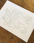 Washington State Illustrated Map Letterpress Print