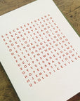 Holiday Word Search Letterpress Cards