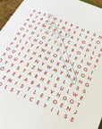 Holiday Word Search Letterpress Cards