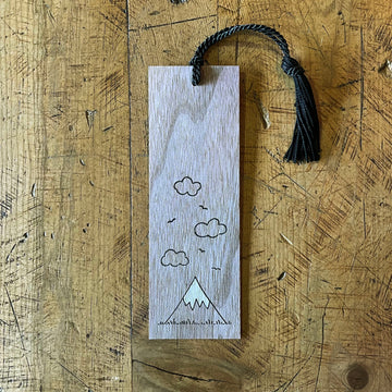 Minimal Adventure Letterpress and Watercolour Bookmark - Mountain