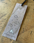 Minimal Adventure Letterpress and Watercolour Wood Bookmark Mountain