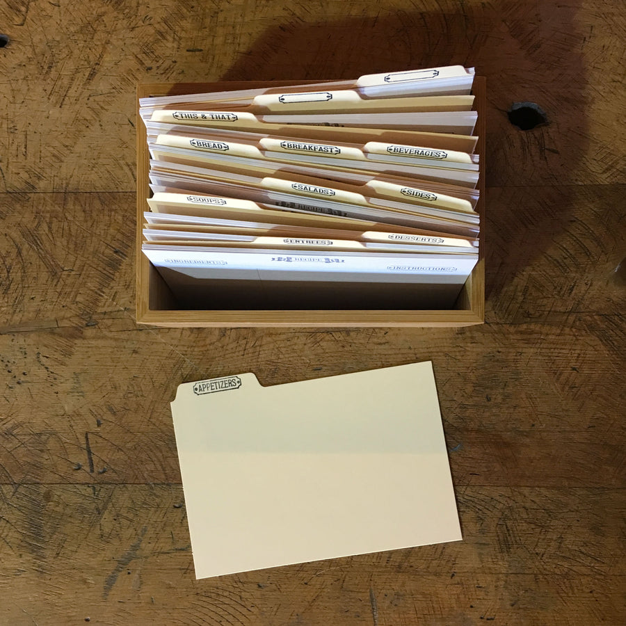4"x6" Letterpress Recipe Card Dividers Green Bird Press 4"x6" Letterpress Recipe Card Dividers Green Bird Press