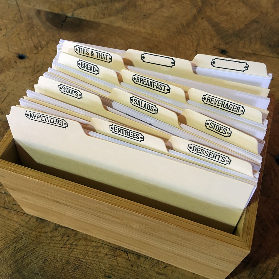 4"x6" Letterpress Recipe Card Dividers Green Bird Press 4"x6" Letterpress Recipe Card Dividers Green Bird Press