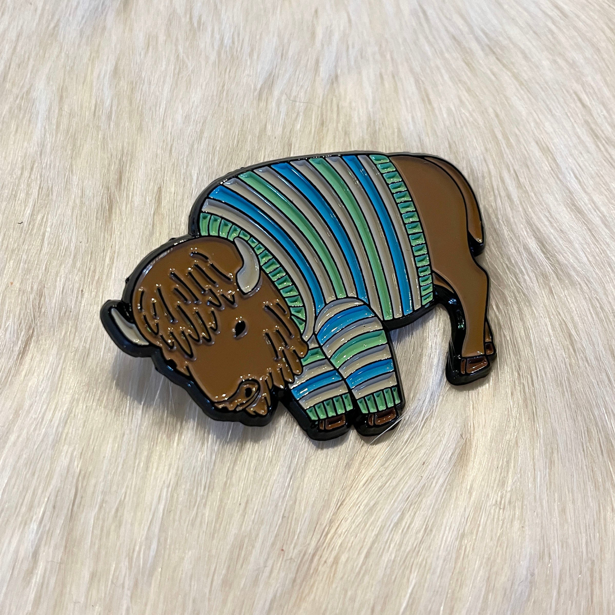 Buffalo Sweater Enamel Pin – Green Bird Press